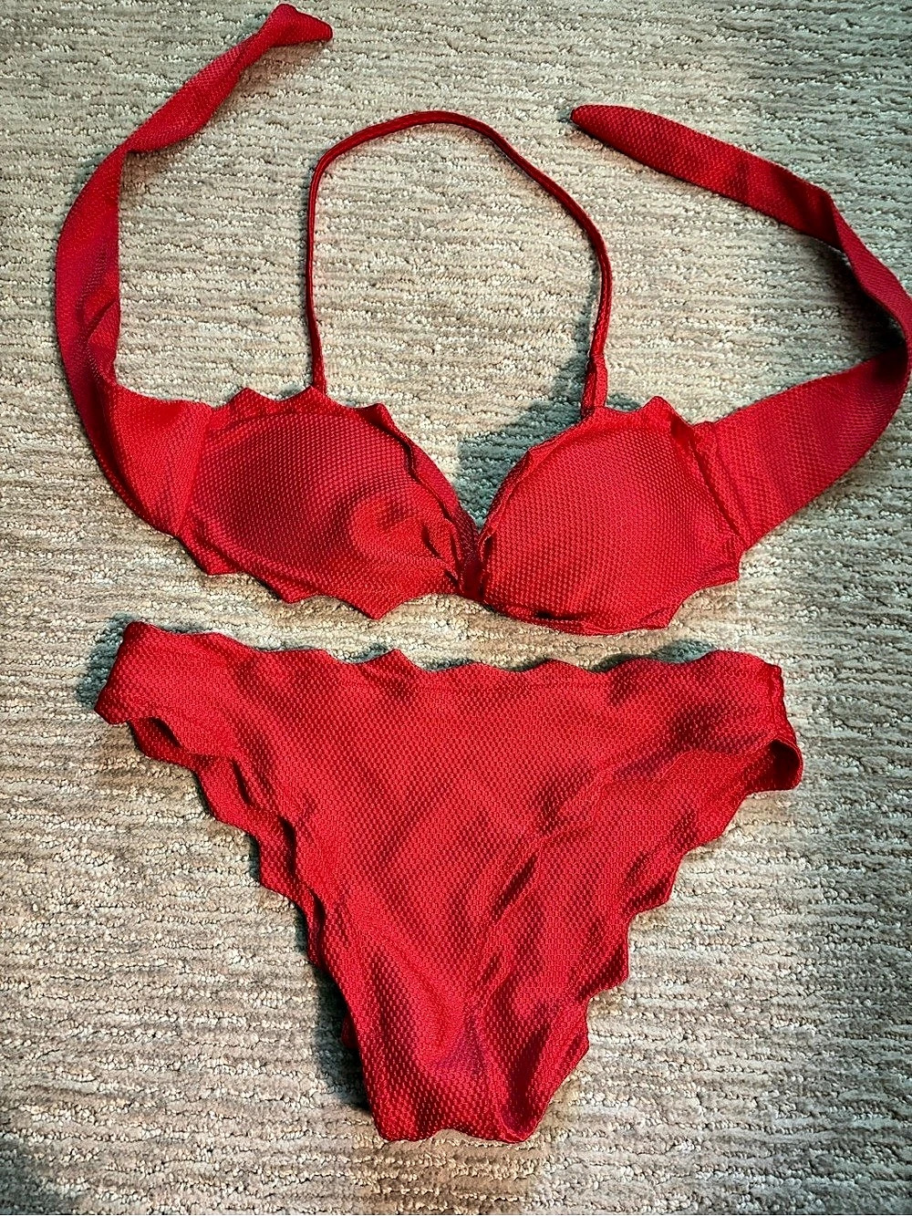 CUPSHE Red Bikini Set Size Small